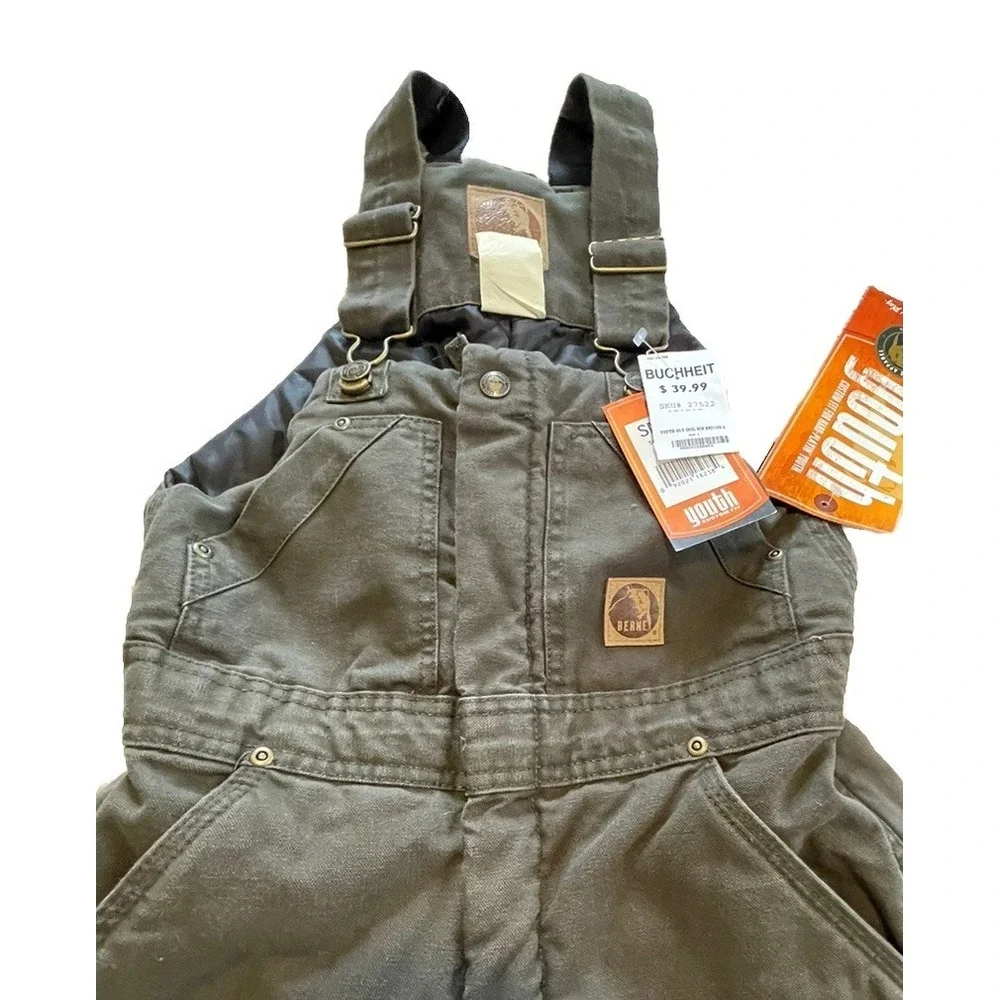 Berne Bib Coveralls Youth Size Small 6-8 Coveralls Insulated Quilt Lined Work